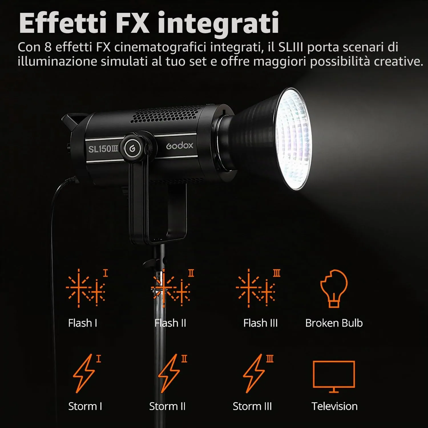 Godox SL150III luce video LED 160W 5600K Bowens