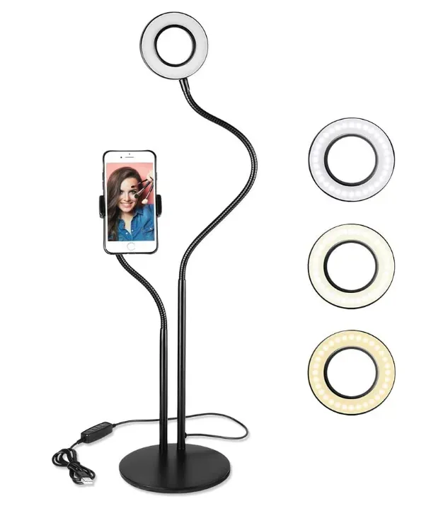 UBeesize Selfie Ring Light anulare con braccio flessibile USB