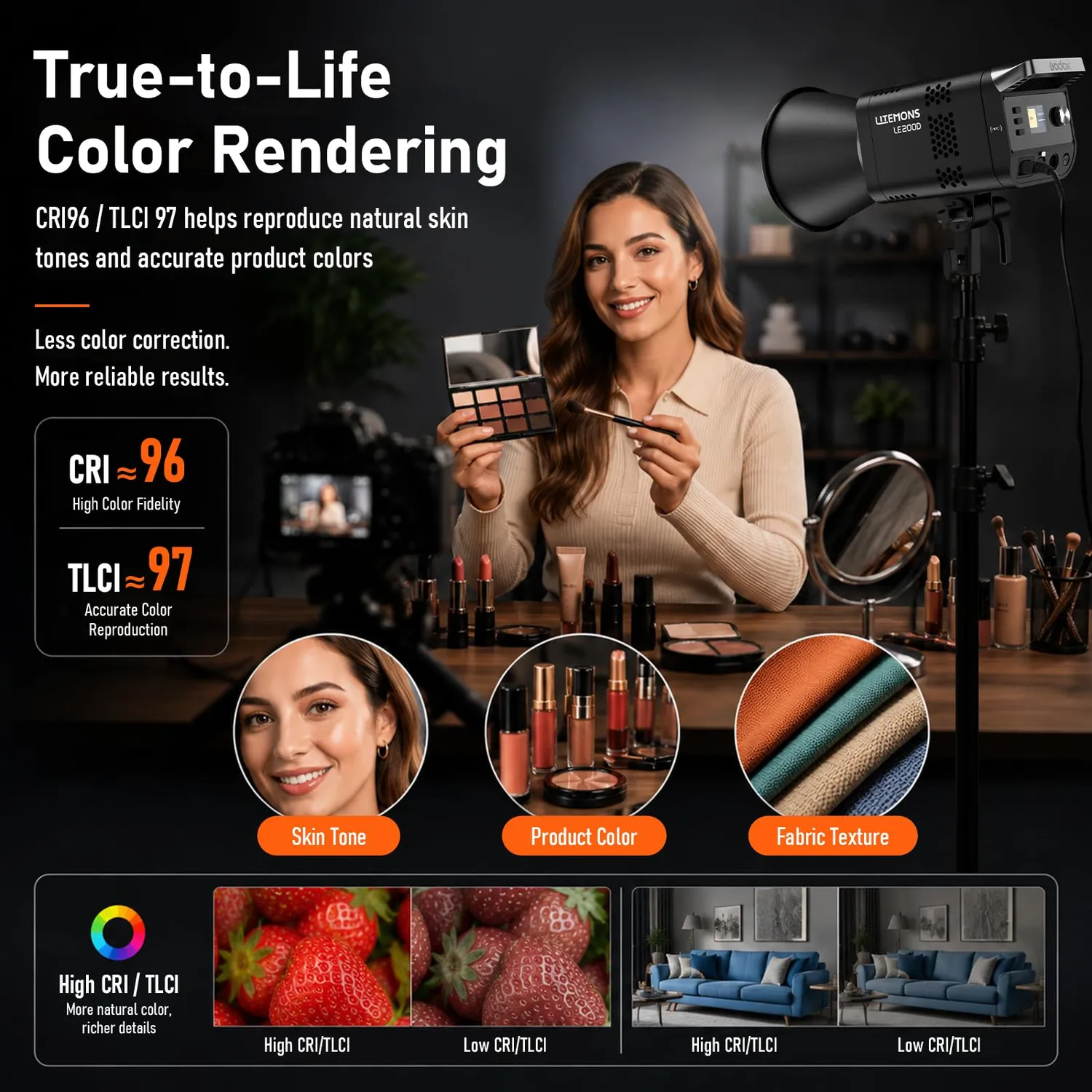 Godox Litemons LE200D luce video LED 2-pack Bowens nero