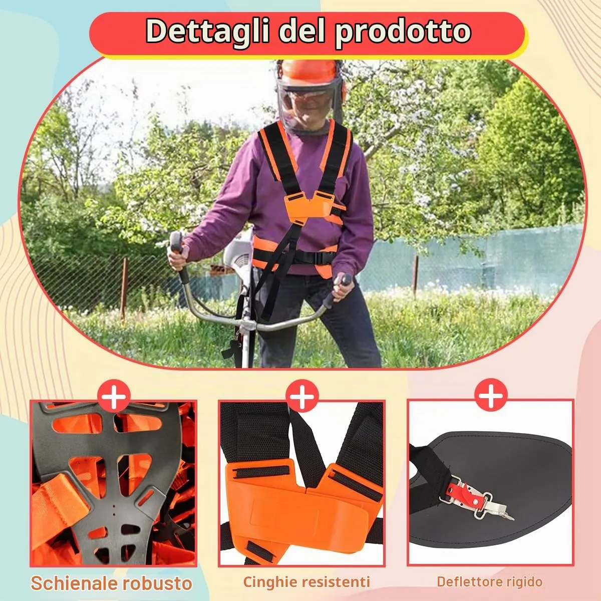 FGen tracolla doppia spalla decespugliatore regolabile
