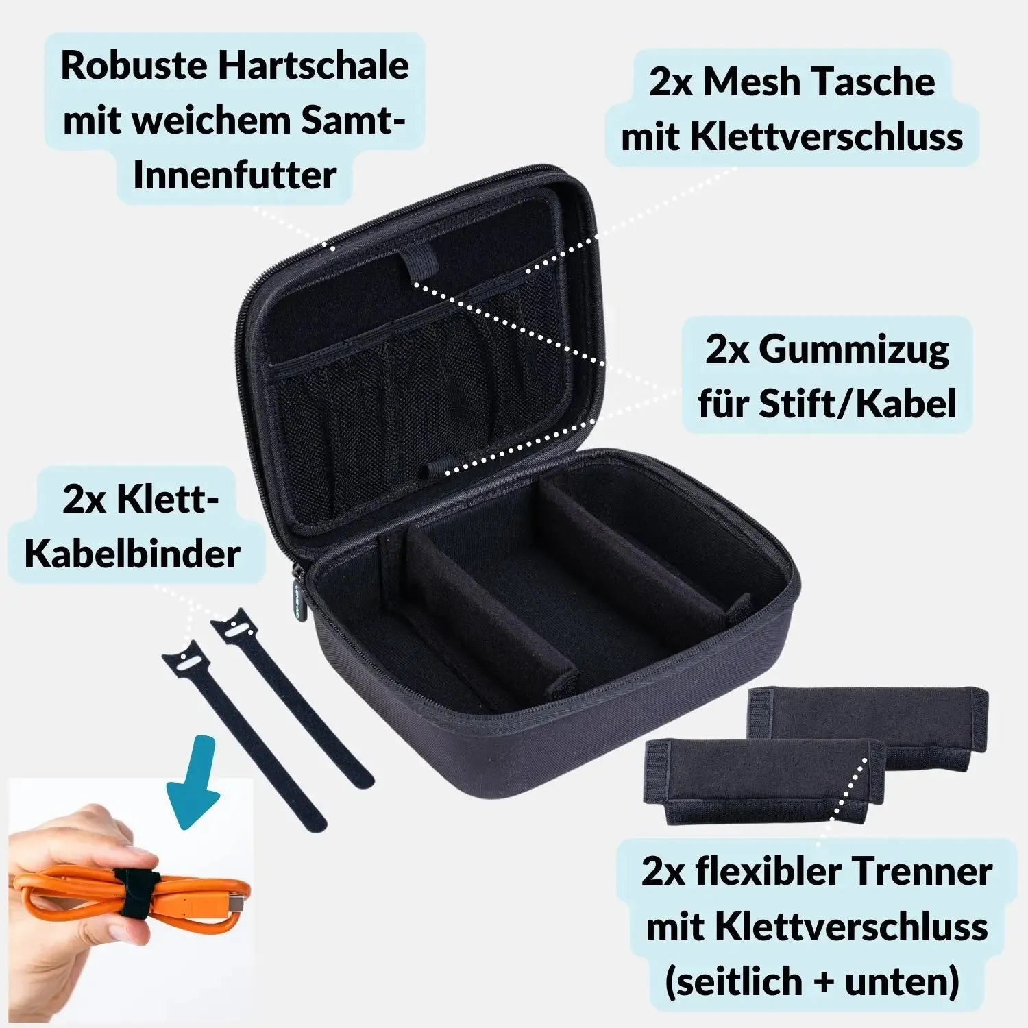 LENS-AID Tech Organizer Hardcase Custodia S 19,5x14 cm