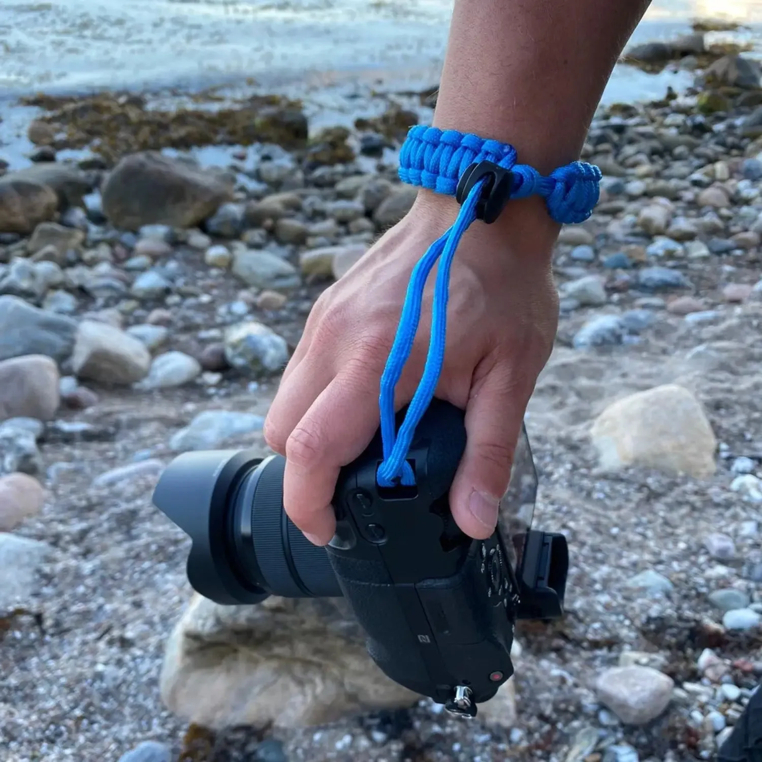 LENS-AID cinturino polso fotocamera paracord nero