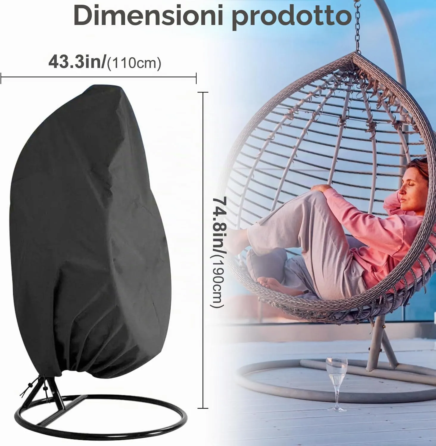 FGen Copertura Sedia Sospesa 190x110cm Impermeabile
