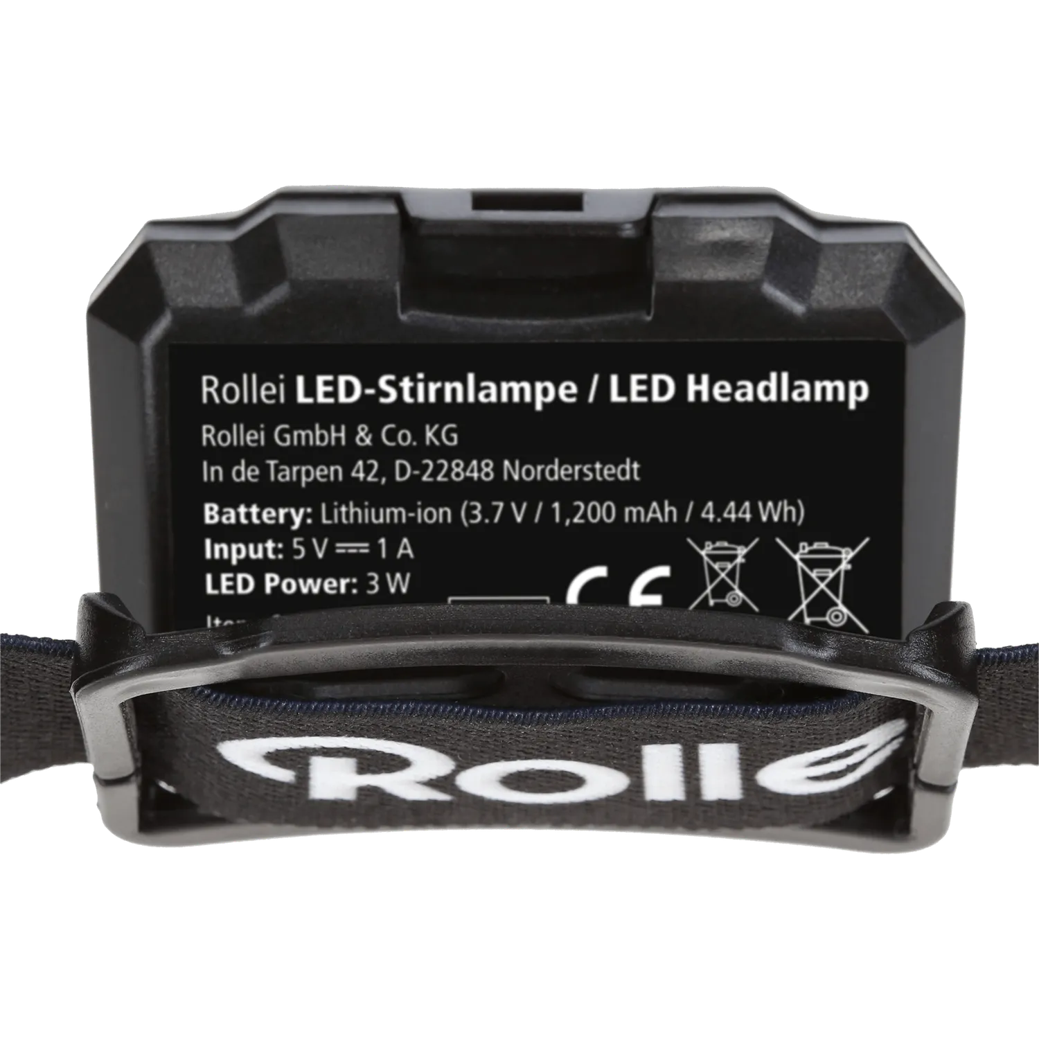Rollei lampada frontale LED luce mani libere
