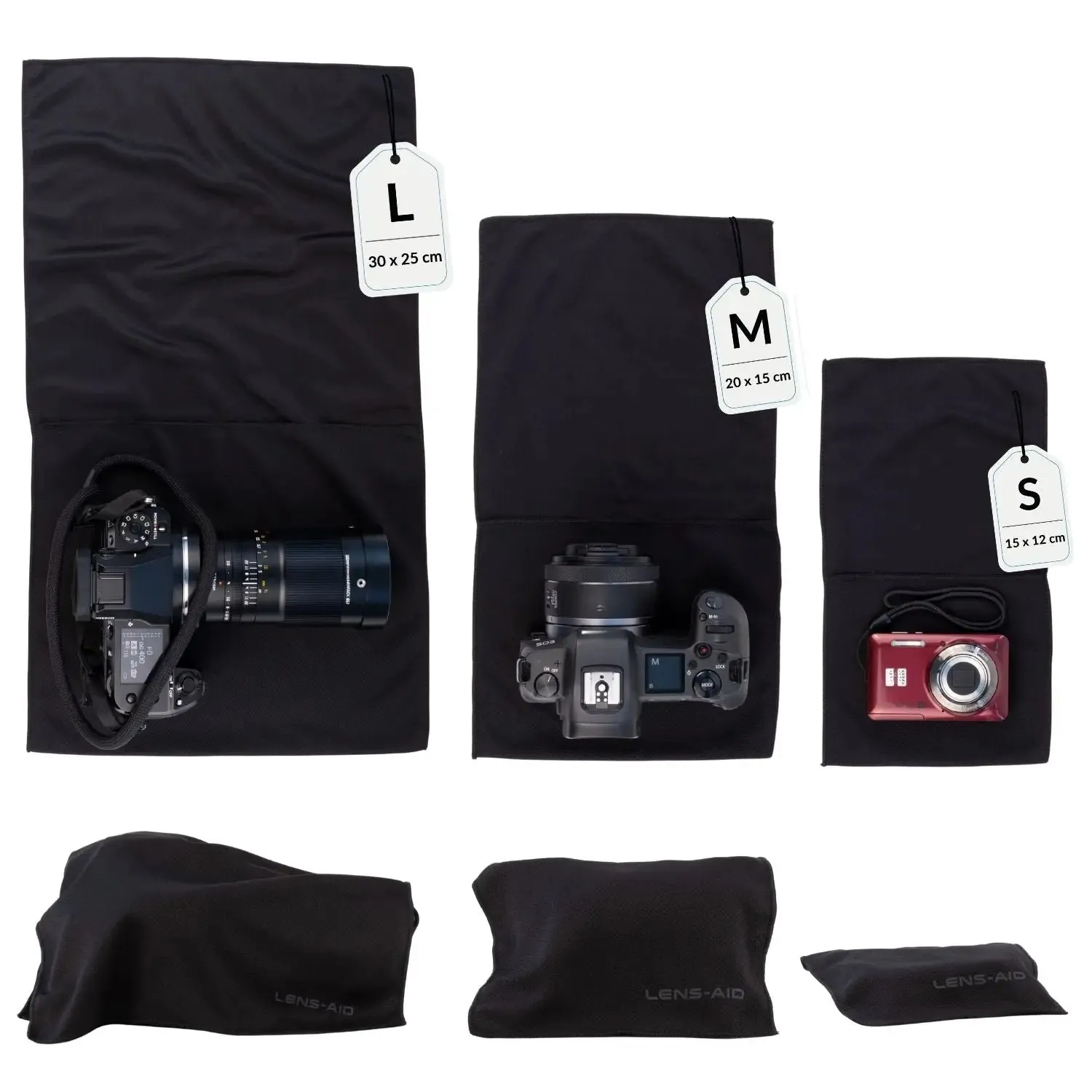 Lens-Aid Microfiber Camera Wrap S 15x12 cm nero antigr
