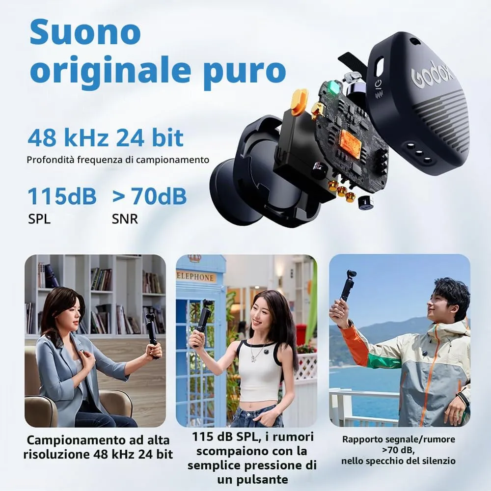 Godox Cube-OP3 microfono wireless lavalier per Pocket 3
