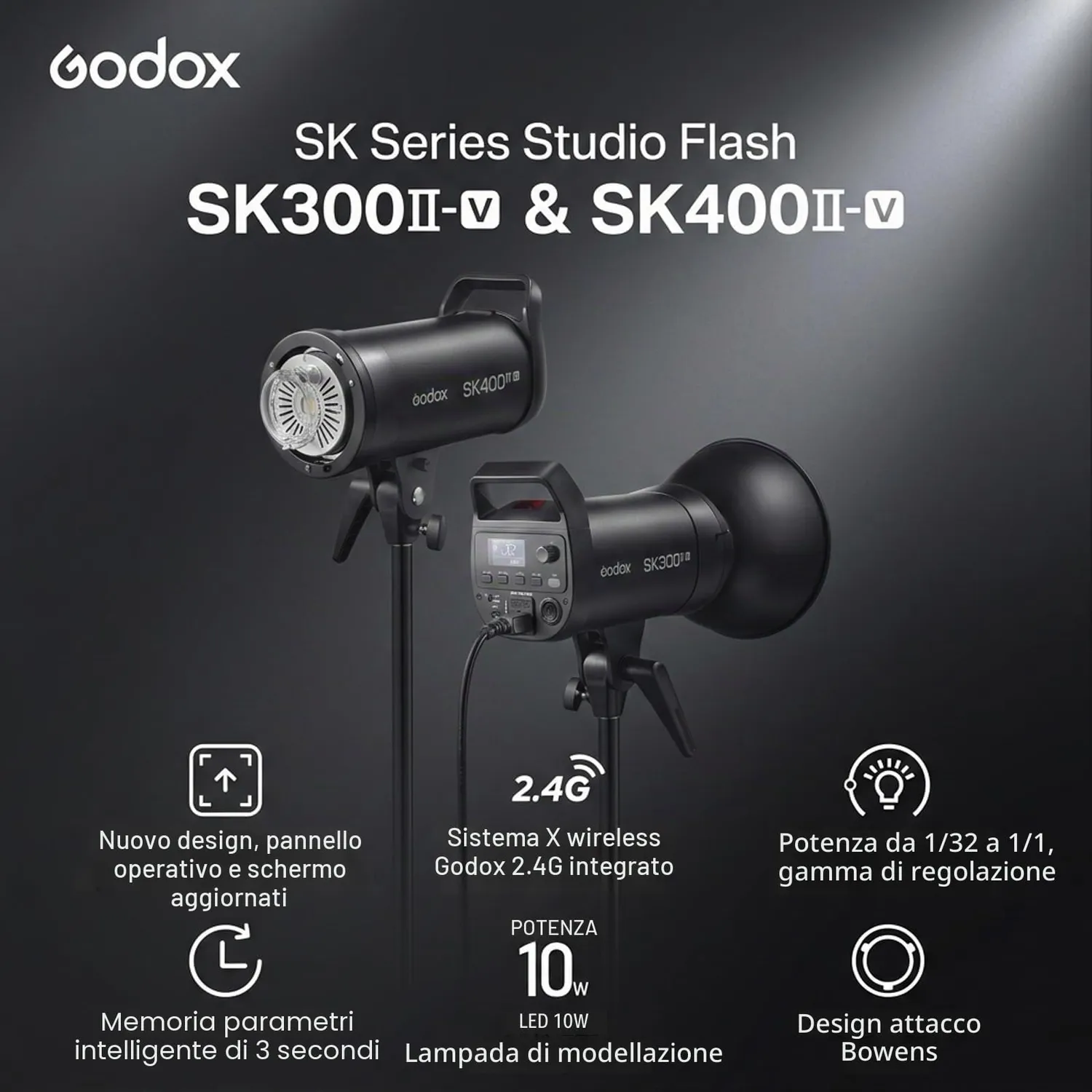 Godox SK400III-V flash da studio 400Ws LED Bowens