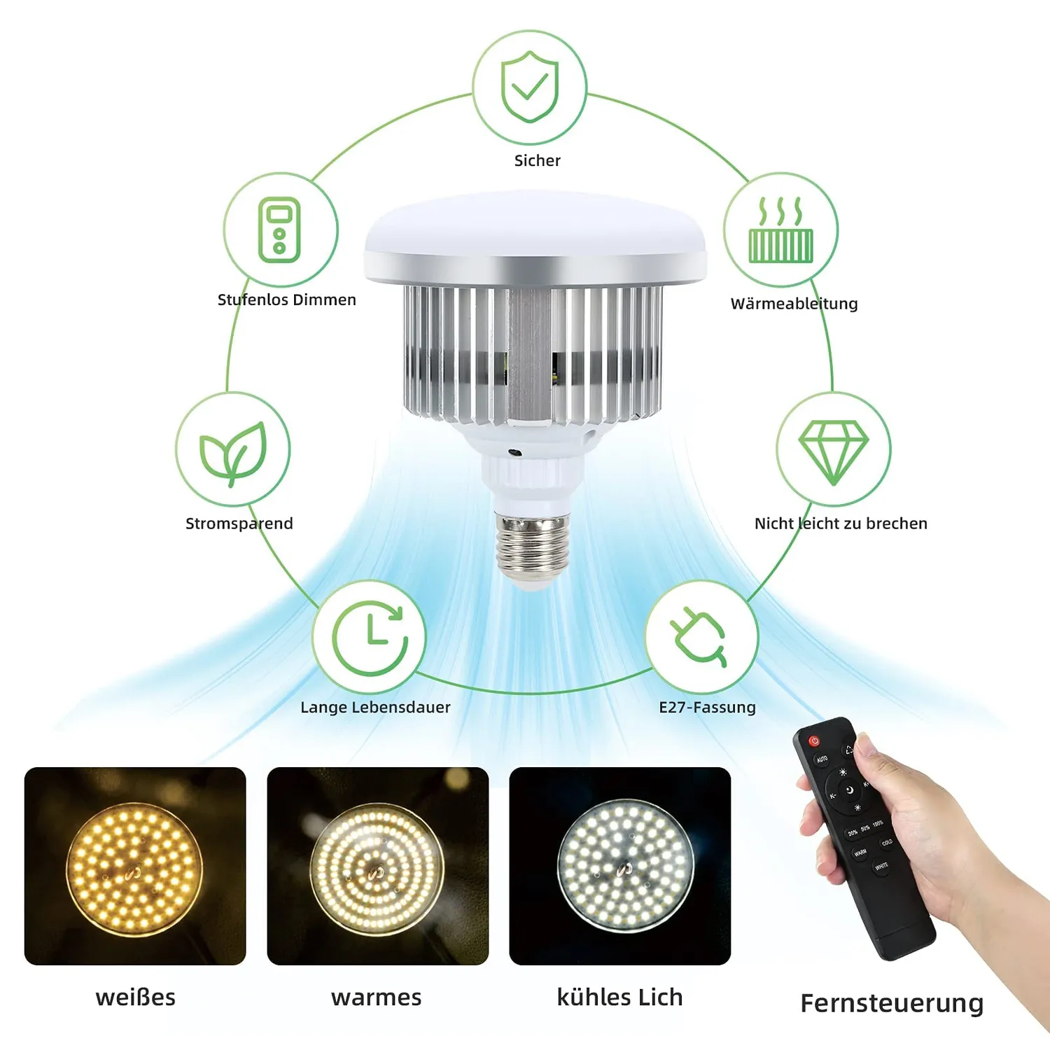 FGen Lampada LED 85W Studio 2 Pezzi E27 Dimmerabile 3 Colori