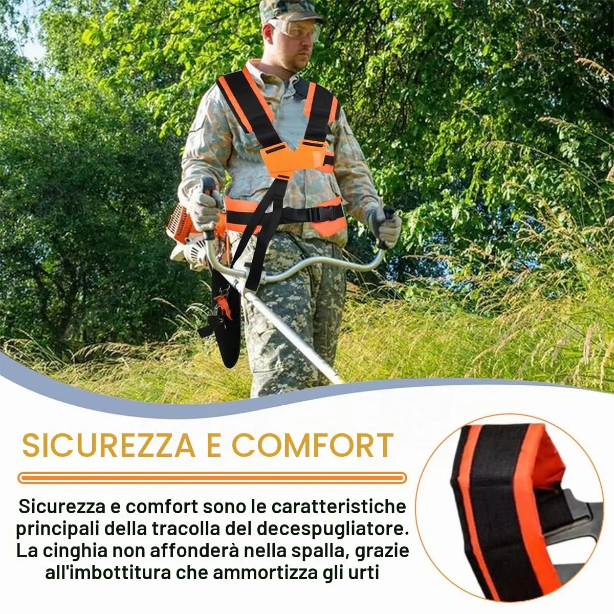 FGen tracolla doppia spalla decespugliatore regolabile