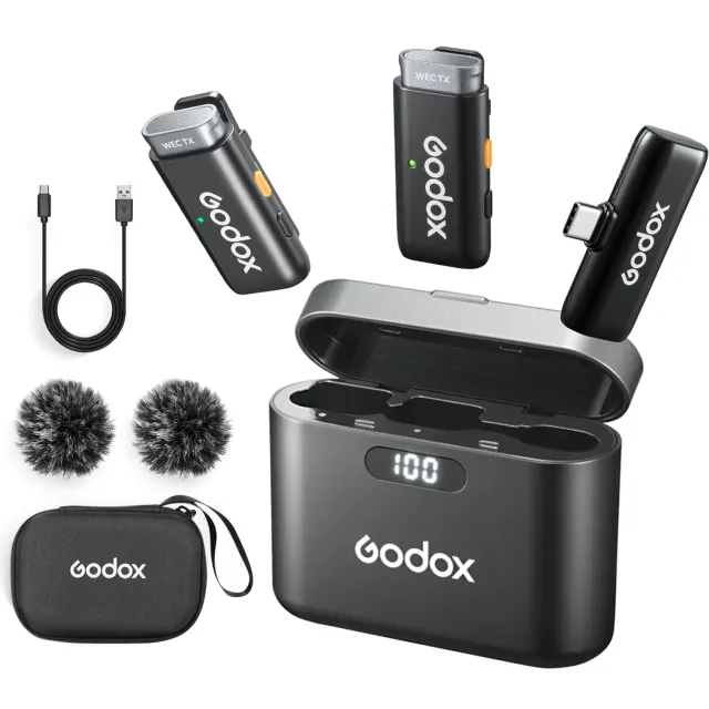 Godox WES2 Kit2 microfono lavalier wireless 2TX iPhone