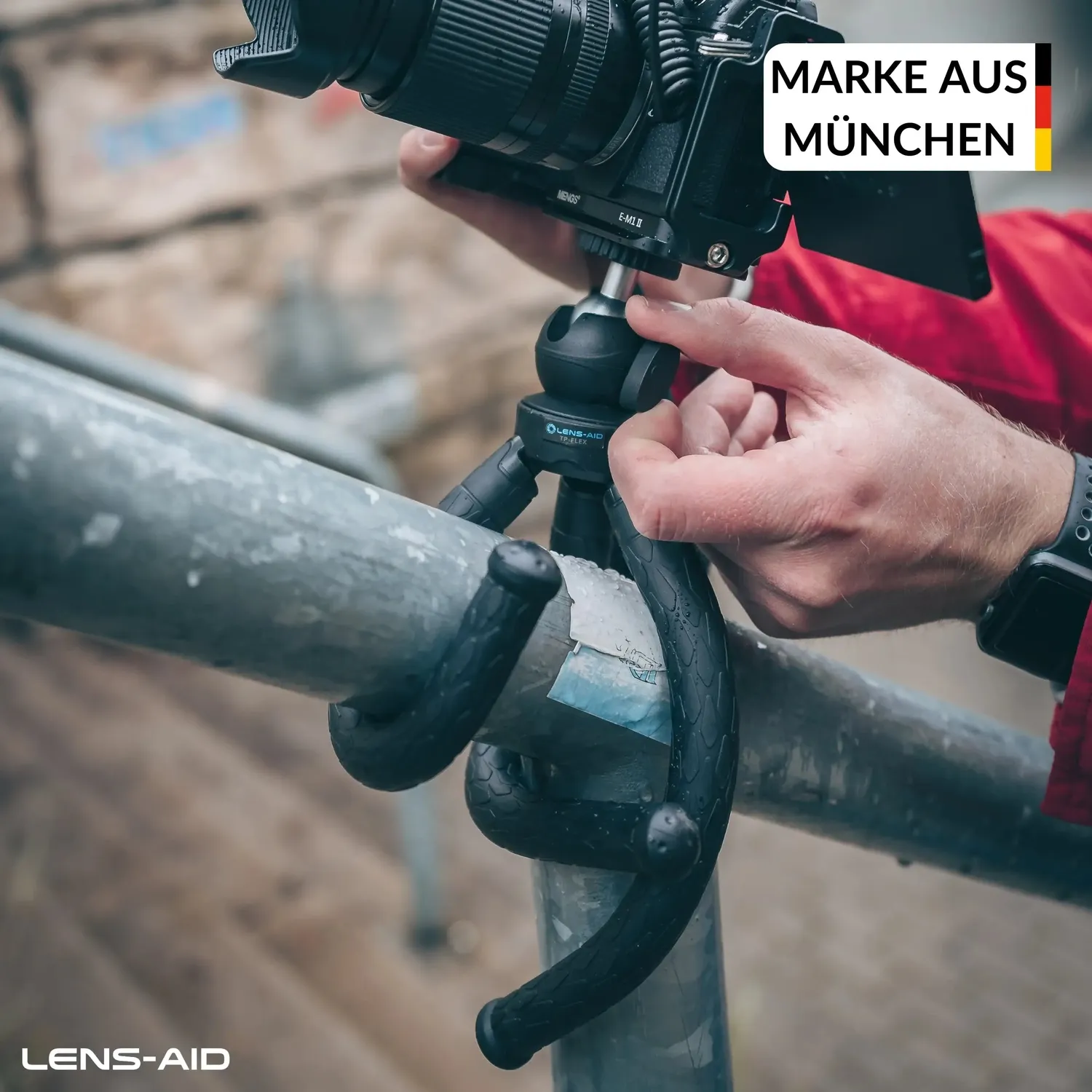 LENS-AID treppiede flessibile con testa a sfera in alluminio