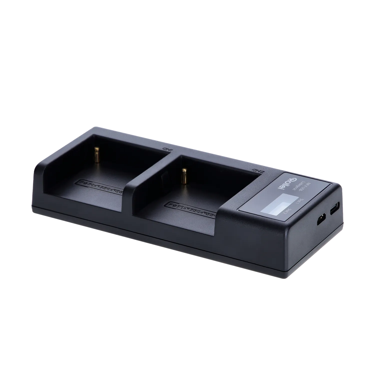 Rollei NP-F caricabatterie doppio USB-C per batterie video