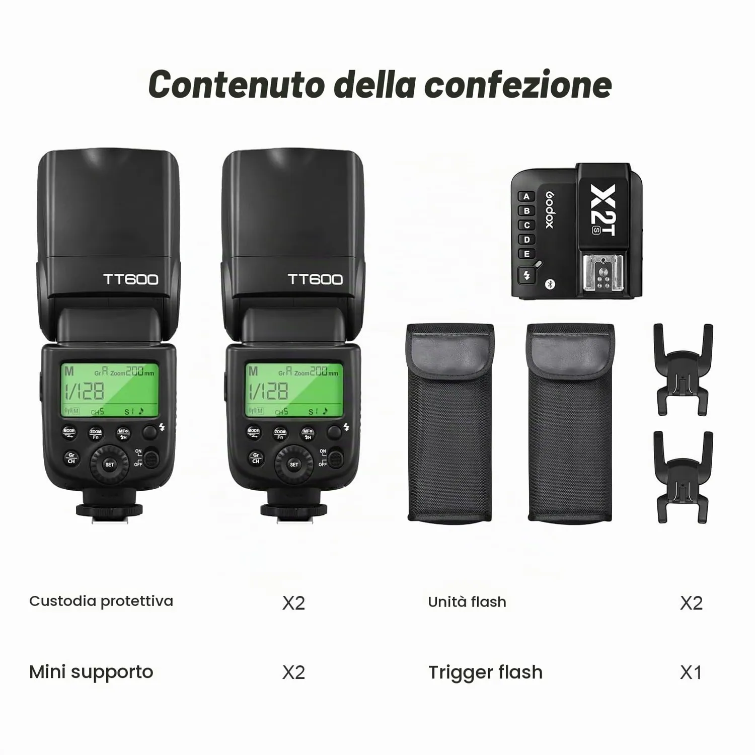 Godox TT600S kit 2 flash + X2T-S per Sony