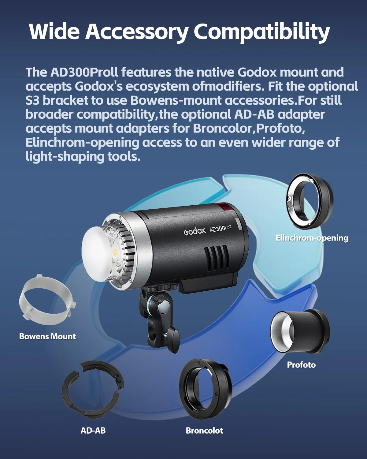 Godox AD300Pro II flash esterno 300 Ws TTL HSS bicolore