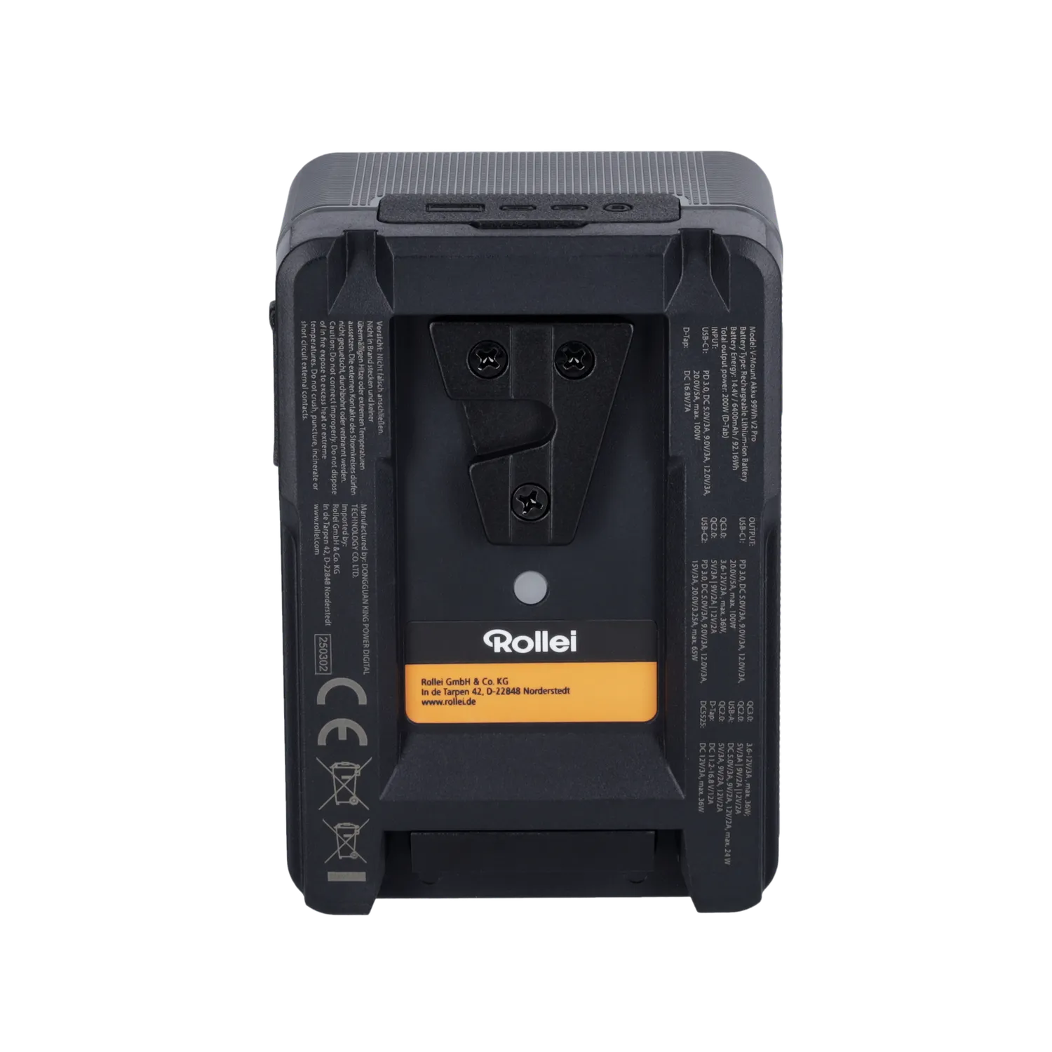 Rollei V-Mount V2 Pro batteria videocamera 99Wh