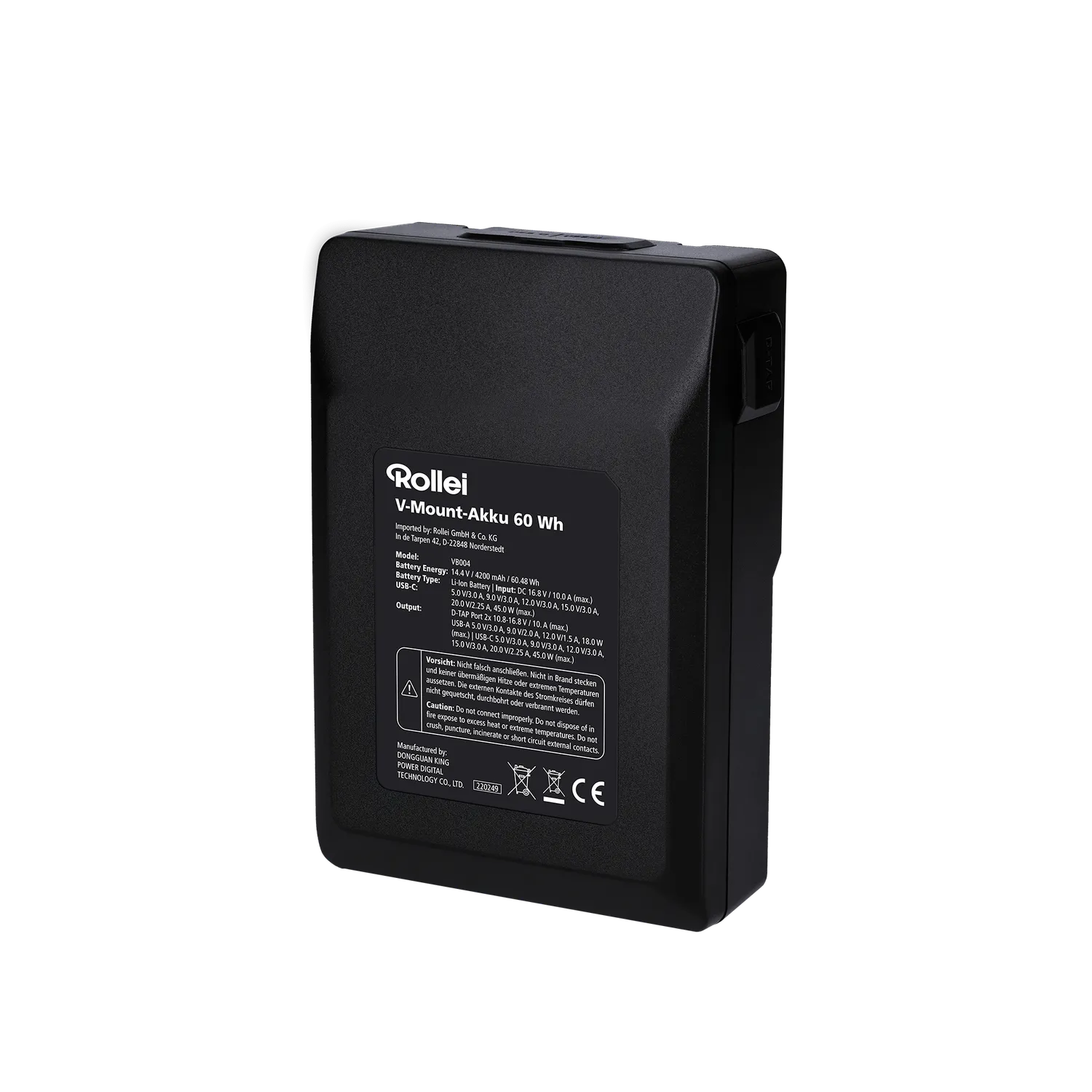 Rollei Batteria V-Mount 60Wh con USB-C D-Tap