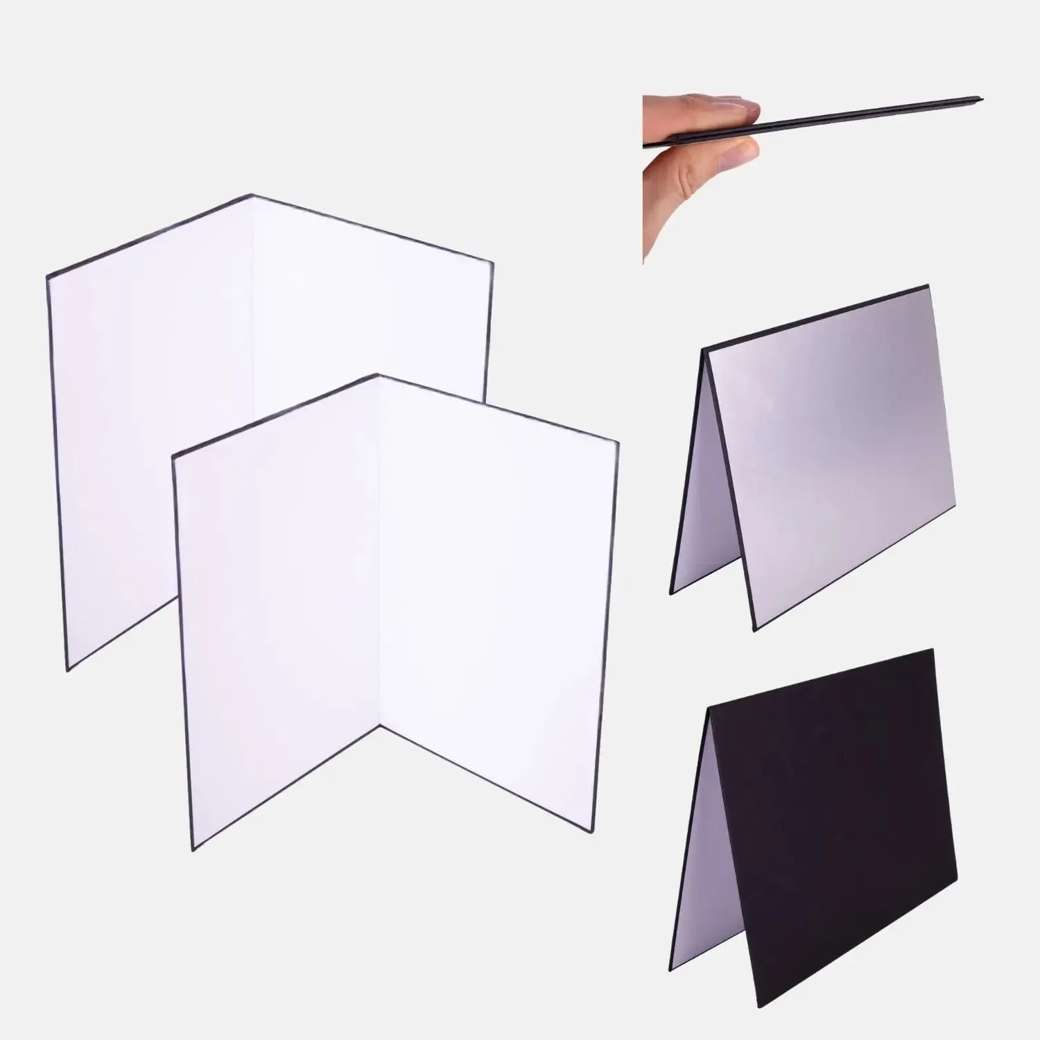 Lens-Aid V-Flat riflettore pieghevole A4 bianco nero silver
