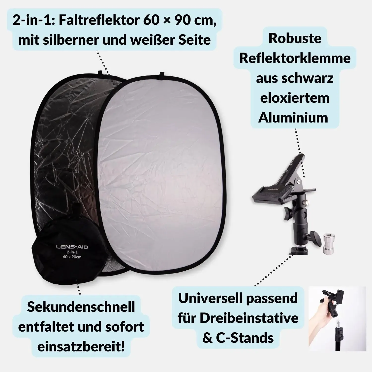 LENS-AID Flatlay Set XXL kit studio fotografico completo