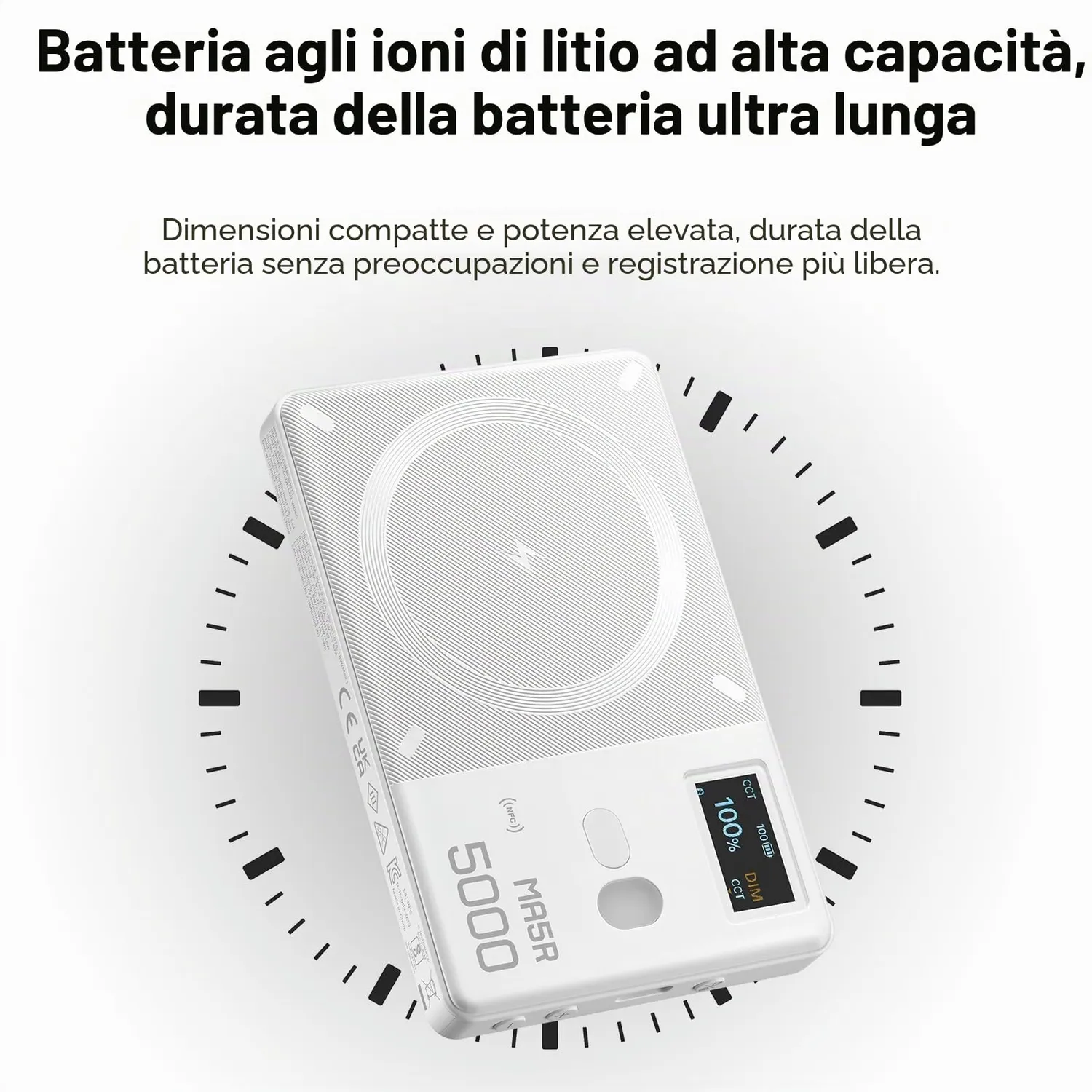 Godox MA5R luce selfie magnetica RGB 1800-10000K power bank