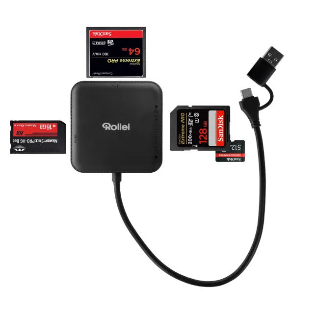 Rollei 4-in-1 lettore schede SD microSD USB rapido