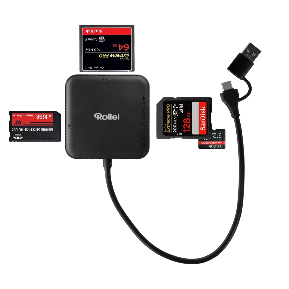 Rollei 4-in-1 lettore schede SD microSD USB rapido