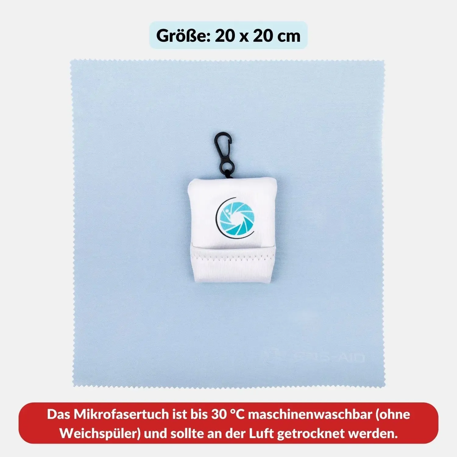 Lens-Aid Panno microfibra 20x20 blu con custodia