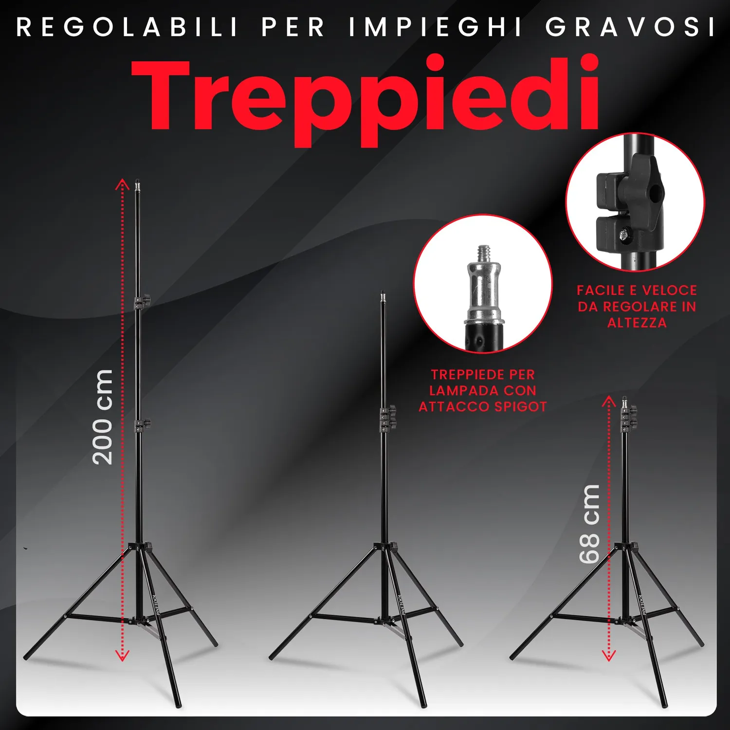 PIXETOOL Set Studio Fotografico XL softbox LED fondali