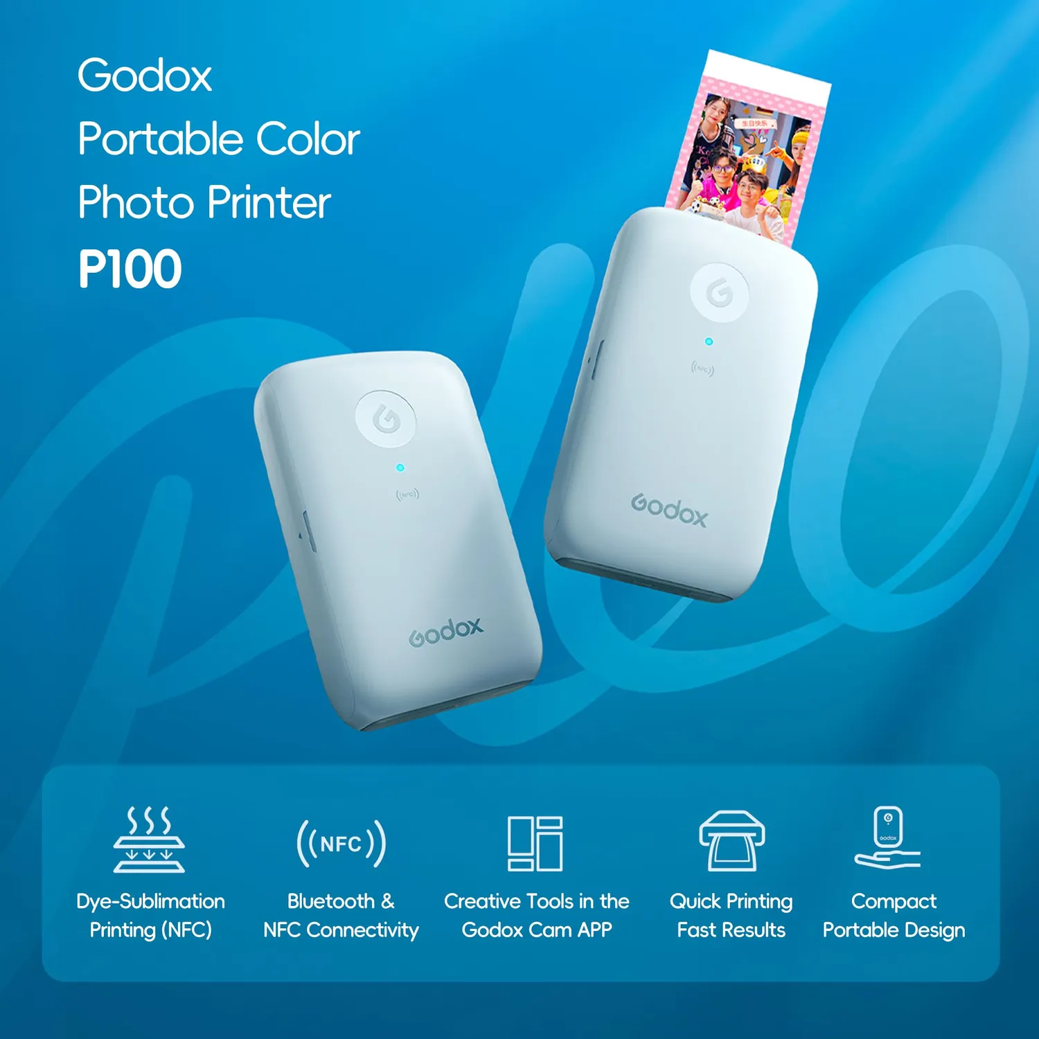 Godox P100 carta fotografica 8,9x11,9 cm 10 fogli lucida