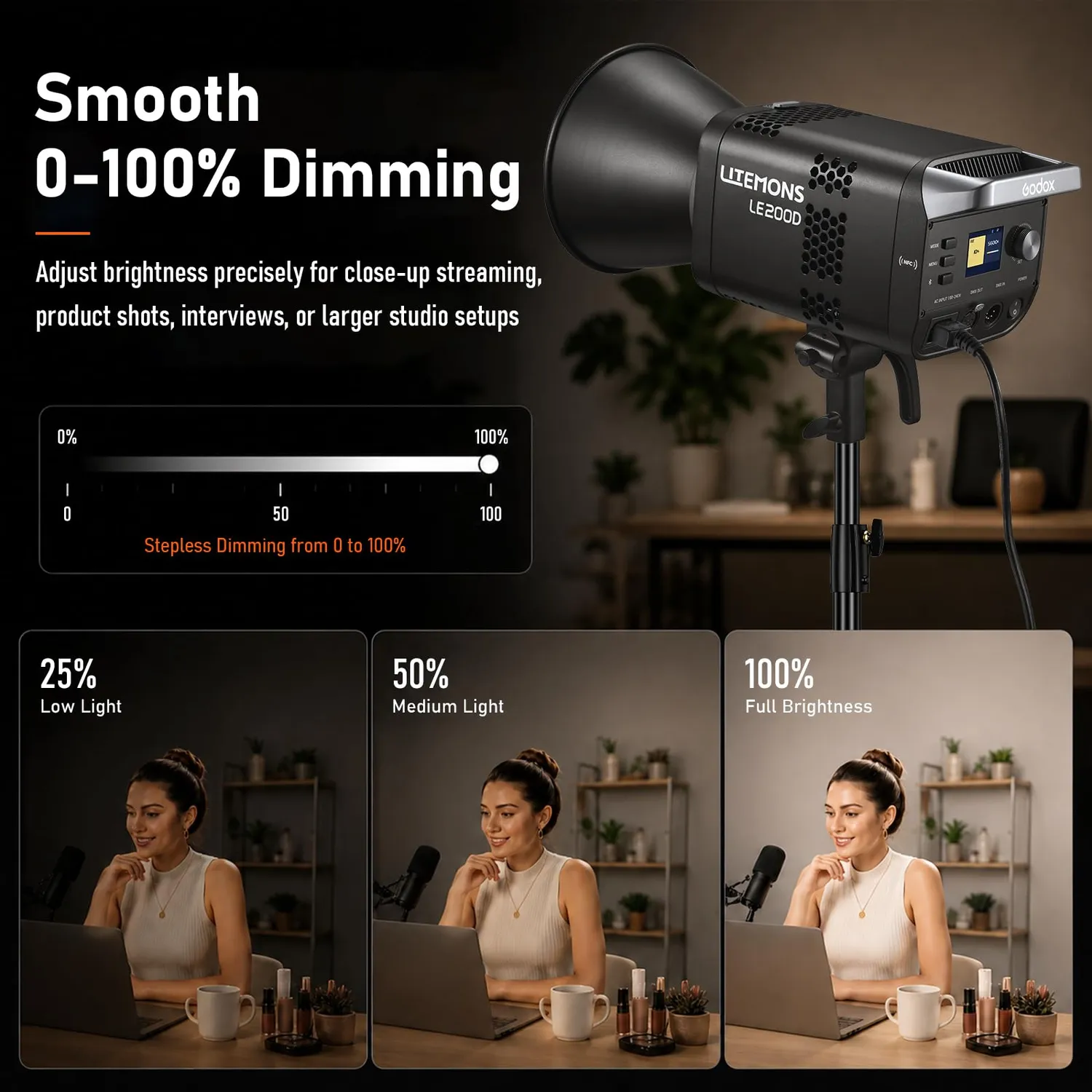 Godox Litemons LE200D luce video LED 2-pack Bowens nero