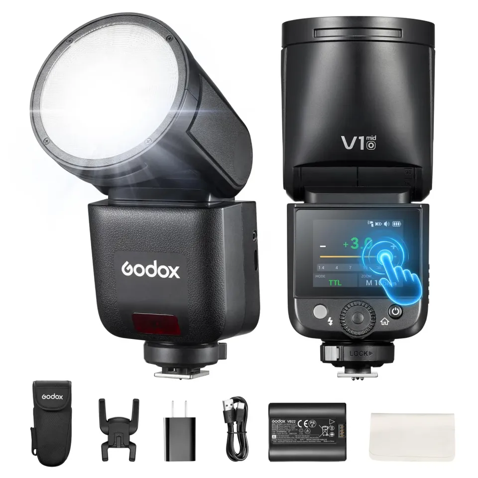 Godox V1 Mid O flash testa rotonda TTL per Olympus Panasonic