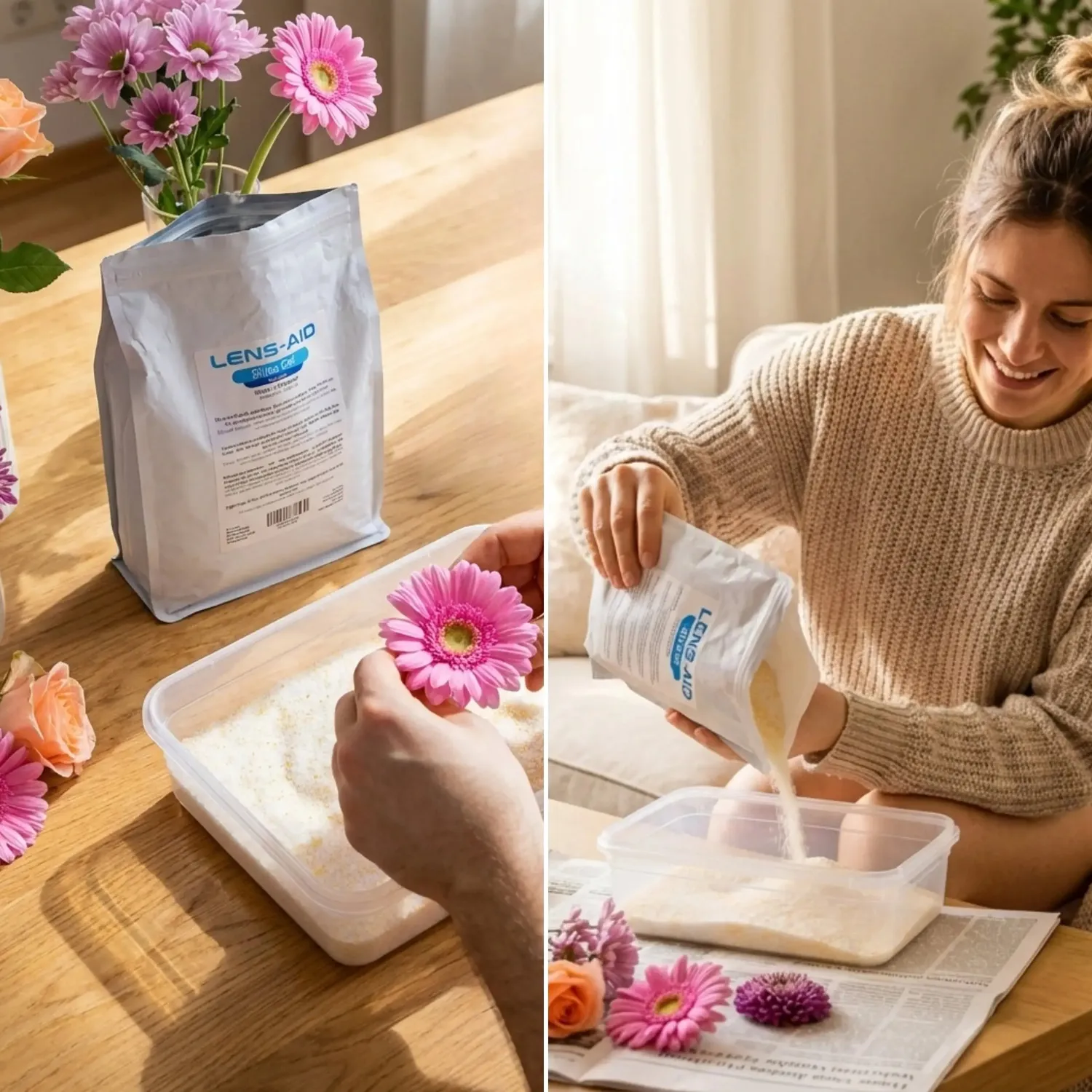 LENS-AID Gel di Silice per Fiori 1000g con Indicatore