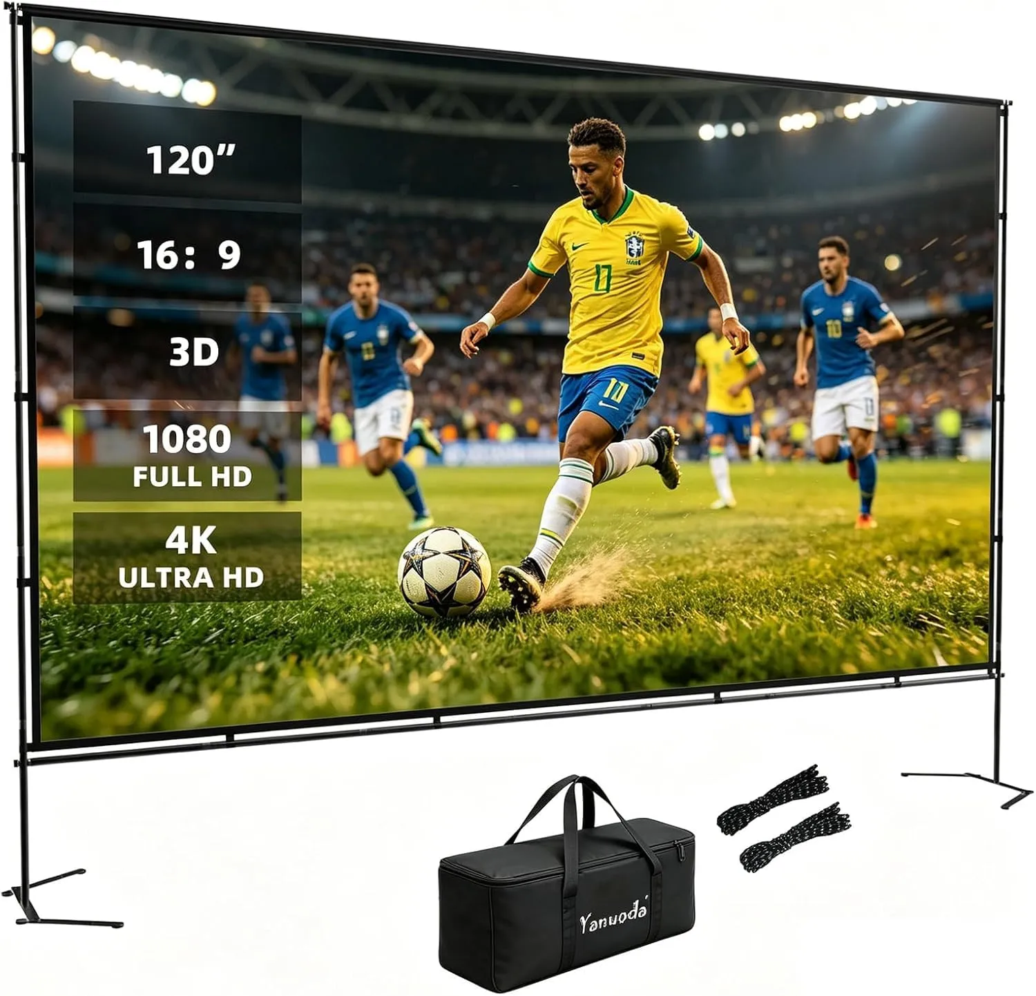 Yanuoda schermo proiettore 84 pollici 16:9 con supporto 4K