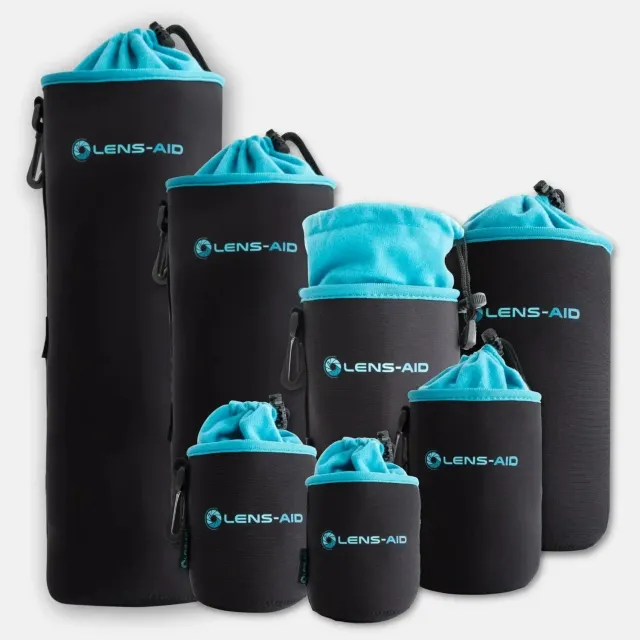 Lens-Aid Custodia Obiettivo Neoprene Pile con Moschettone