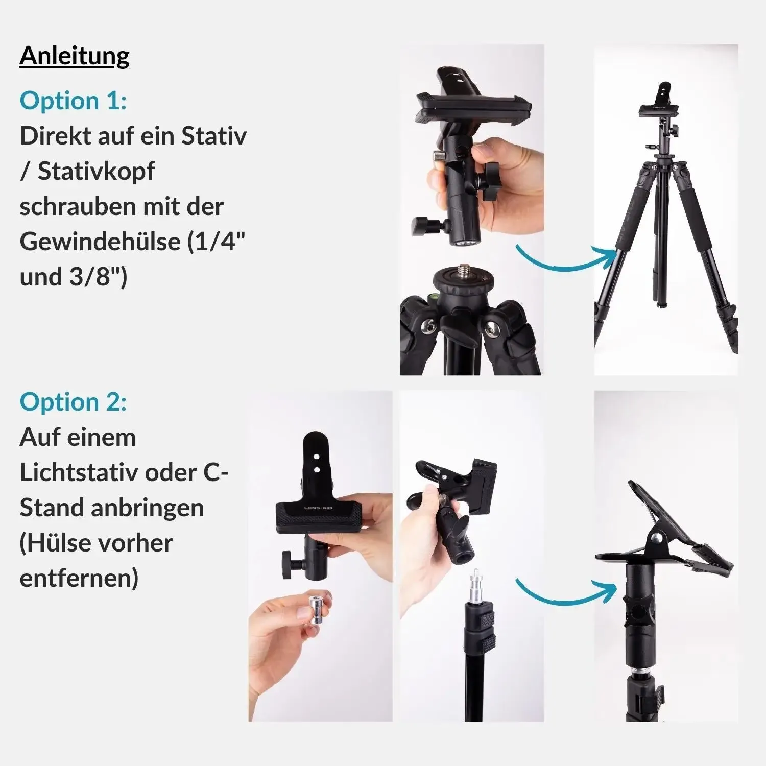 LENS-AID Riflettore Pieghevole 60x90cm con Morsetto